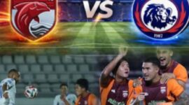 Pemain Borneo FC merayakan kemenangan 3-1 atas Arema FC dalam lanjutan Super League 2025/2026 di Stadion Segiri, Samarinda.