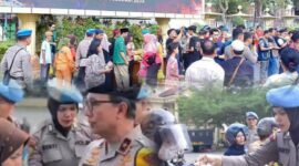 Wakapolda Jambi bersama jajaran Polda Jambi membagikan takjil dan sembako kepada masyarakat di depan Mapolda Jambi