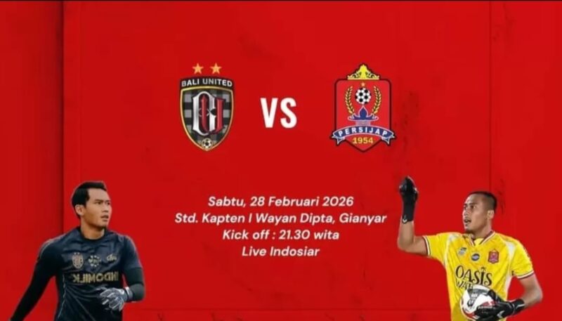 Laga Bali United vs Persijap dan D’Academy 7 Mega Konser The Best of Ropril tayang di Indosiar, Sabtu 28 Februari 2026.