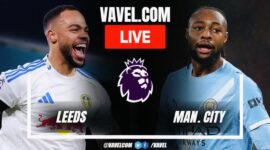 Pemain Manchester City merayakan gol kemenangan 1-0 atas Leeds United di Elland Road.