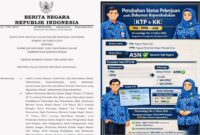 Infografis Permendagri Nomor 6 Tahun 2026 yang menjelaskan perubahan penulisan status PNS dan PPPK menjadi ASN dalam dokumen kependudukan seperti KTP dan KK.