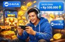 Ilustrasi pengguna bermain game penghasil uang dengan reward langsung masuk ke saldo DANA.