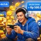 Ilustrasi pengguna bermain game penghasil uang dengan reward langsung masuk ke saldo DANA.
