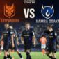 Pemain Gamba Osaka merayakan gol cepat ke gawang Ratchaburi FC pada leg pertama perempat final AFC Champions League Two 2026.