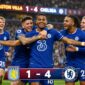 Pemain Chelsea merayakan gol saat menang telak 4-1 atas Aston Villa dalam lanjutan Liga Inggris.