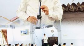 Wako Alfin dan Wawako Azhar saat Safari Ramadan di Masjid Taqwa Desa Sungai Jernih, Kecamatan Pondok Tinggi