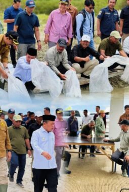 Dampingi Gubernur Al Haris, Bupati Monadi Tinjau PLTA Kerinci dan Tebar Benih Ikan di Batang Merao