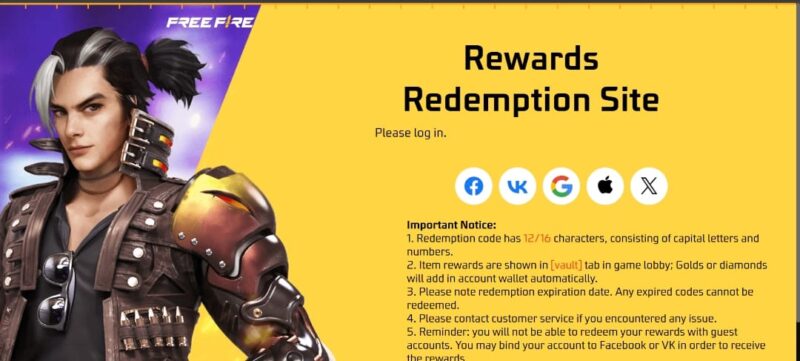 Pemain Free Fire menukarkan kode redeem untuk mendapatkan hadiah gratis dari Garena.