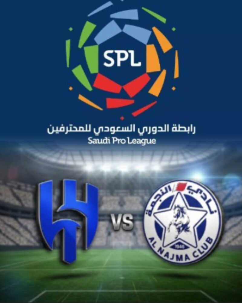 Karim Benzema merayakan gol saat Al Hilal mengalahkan Al Najma di Liga Pro Saudi.