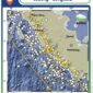 Peta BMKG menunjukkan lokasi gempa tektonik magnitudo 5,7 yang mengguncang wilayah Lebong, Bengkulu pada 7 Maret 2026 dan dipastikan tidak berpotensi tsunami.