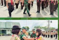 Kasdim 0417/Kerinci Mayor Inf Mohd Arifin memimpin upacara penutupan Pelatihan KKRI di Lapangan Makodim 0417/Kerinci. 