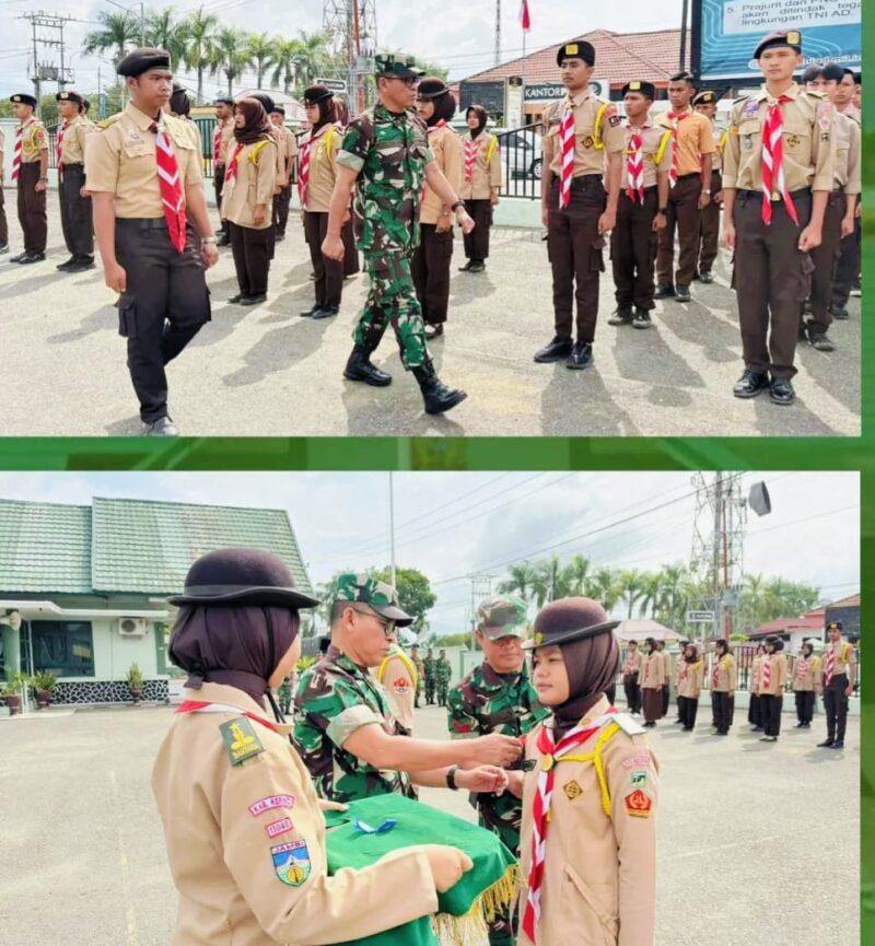 Kasdim 0417/Kerinci Mayor Inf Mohd Arifin memimpin upacara penutupan Pelatihan KKRI di Lapangan Makodim 0417/Kerinci. 