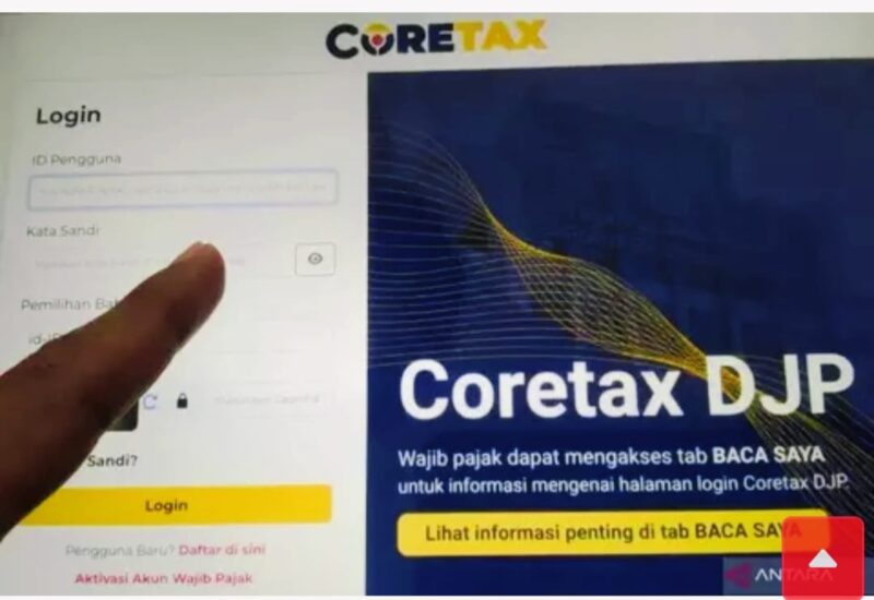 Ilustrasi wajib pajak melaporkan SPT Tahunan secara online melalui sistem Coretax Direktorat Jenderal Pajak.
