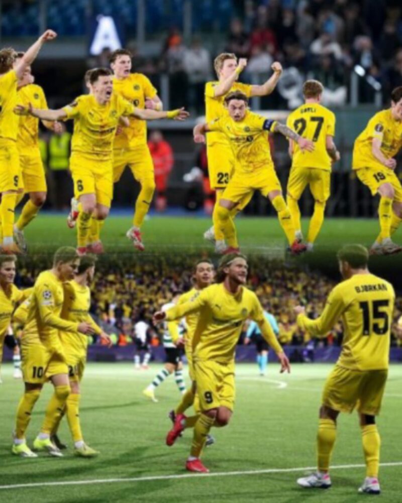Pemain Bodø/Glimt merayakan gol saat mengalahkan Sporting dalam laga kompetisi Eropa.