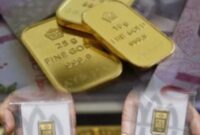 Ilustrasi logam mulia emas Antam dan UBS yang dijual di Pegadaian dengan harga terbaru 13 Maret 2026.