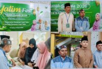 santunan kepada anak yatim dan anak berkebutuhan khusus pada kegiatan Yatim Fest di Masjid Syuhada Desa Pelayang Raya Kecamatan Sungai Bungkal.