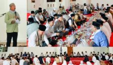 Bupati Kerinci Monadi saat menghadiri penutupan Safari Ramadhan dan peringatan Nuzulul Qur’an di Islamic Center Kerinci.