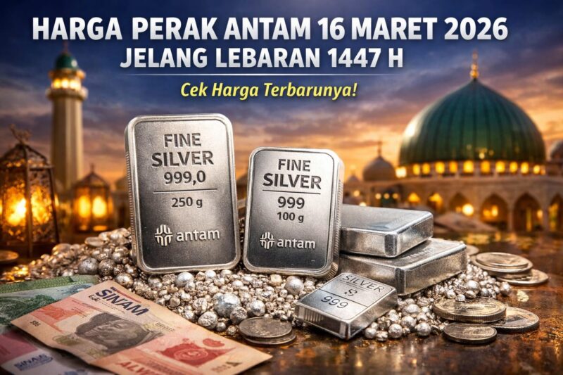 Ilustrasi perak batangan Antam yang banyak diminati masyarakat sebagai alternatif investasi logam mulia menjelang Lebaran 1447 Hijriah.