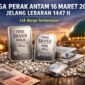 Ilustrasi perak batangan Antam yang banyak diminati masyarakat sebagai alternatif investasi logam mulia menjelang Lebaran 1447 Hijriah.