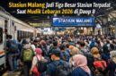 Suasana penumpang yang memadati Stasiun Malang saat masa angkutan mudik Lebaran 2026.