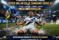 Pemain Inter Milan merayakan gol saat tampil dominan di laga tandang Serie A.