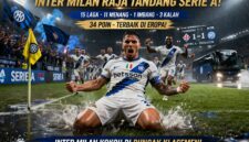 Pemain Inter Milan merayakan gol saat tampil dominan di laga tandang Serie A.