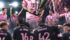 Lionel Messi merayakan gol free kick spektakuler bersama Inter Miami saat menghadapi New York City FC di MLS 2026.