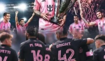 Lionel Messi mencetak gol free kick Inter Miami vs New York City FC MLS 2026