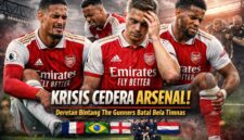 Sejumlah pemain Arsenal mengalami cedera dan batal memperkuat timnas pada jeda internasional Maret 2026.