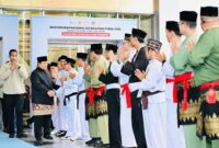 Presiden Prabowo Subianto disambut para pesilat saat menghadiri dan membuka Munas XVI Ikatan Pencak Silat Indonesia masa bakti 2026–2030 di Jakarta International Convention Center.