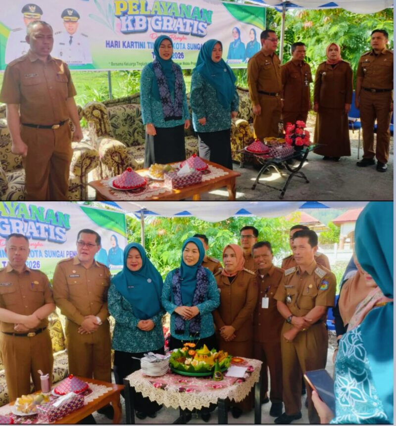 Suasana pelayanan KB gratis dalam rangka Hari Kartini 2026 di Kota Sungai Penuh yang diikuti masyarakat dan kader PKK.