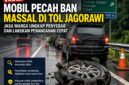 Sejumlah kendaraan menepi di Tol Jagorawi setelah mengalami pecah ban massal.