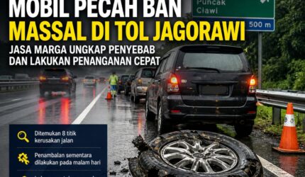 Mobil pecah ban massal di Tol Jagorawi arah Bogor