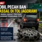Sejumlah kendaraan menepi di Tol Jagorawi setelah mengalami pecah ban massal.