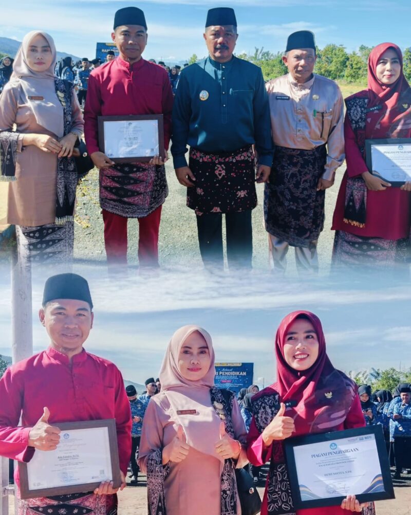 Dua guru SMP Negeri 13 Kerinci mendapat apresiasi kepala sekolah usai meraih prestasi tingkat nasional dan provinsi pada Hardiknas 2026.