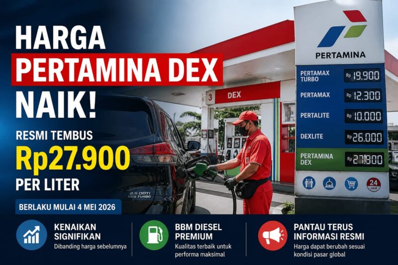 Petugas SPBU melayani pengisian BBM Pertamina Dex setelah penyesuaian harga terbaru per 4 Mei 2026.