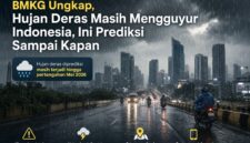 BMKG memprediksi hujan deras masih terjadi di Indonesia hingga pertengahan Mei 2026 akibat pengaruh dinamika atmosfer.