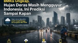 BMKG memprediksi hujan deras masih terjadi di Indonesia hingga pertengahan Mei 2026 akibat pengaruh dinamika atmosfer.