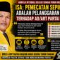 Ketua Harian DPD II Partai Golkar Kota Sungai Penuh, ISA, menilai pemecatan Ketua PK secara sepihak sebagai tindakan inkonstitusional.