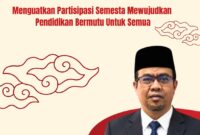 Kepala BKPSDM Kota Sungai Penuh, Affan, S.E., M.M menyampaikan ucapan Selamat Hari Pendidikan Nasional (Hardiknas) 2026 dengan tema “Menguatkan Partisipasi Semesta Mewujudkan Pendidikan Bermutu Untuk Semua”.