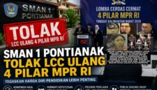Suasana pelaksanaan LCC 4 Pilar MPR RI Kalimantan Barat 2026 yang menjadi sorotan akibat polemik penilaian dewan juri.