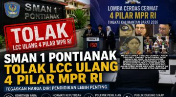 Suasana pelaksanaan LCC 4 Pilar MPR RI Kalimantan Barat 2026 yang menjadi sorotan akibat polemik penilaian dewan juri.