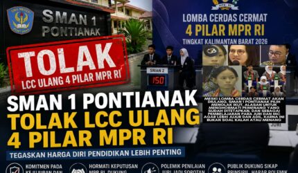 SMAN 1 Pontianak menolak mengikuti ulang LCC 4 Pilar MPR RI Kalbar 2026 setelah polemik penilaian juri viral.