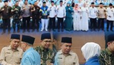 Wali Kota Sungai Penuh Alfin bersama Kemenhaj melepas 128 jamaah calon haji menuju Asrama Haji Jambi tahun 2026.