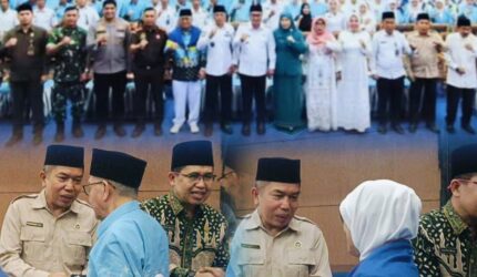 Pelepasan 128 jamaah calon haji Kota Sungai Penuh tahun 2026 oleh Kemenhaj dan Pemerintah Kota Sungai Penuh.