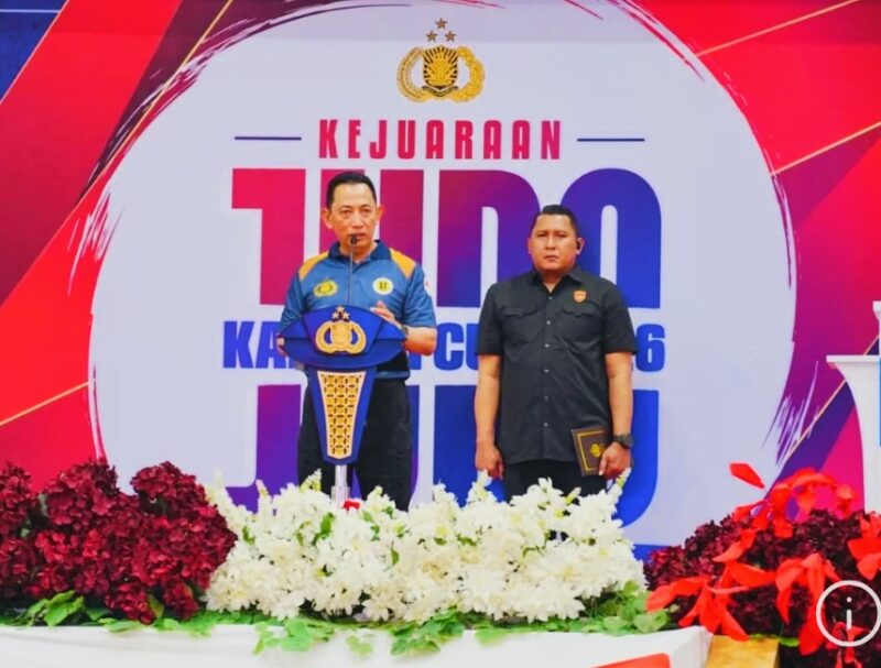 Kapolri Listyo Sigit Prabowo saat membuka Judo Kapolri Cup 2026 di Samarinda, Kalimantan Timur.