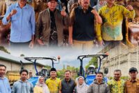 Bupati Kerinci Monadi bersama Anggota DPRD Provinsi Jambi Amrizal saat menghadiri kegiatan reses dan penyerahan bantuan kepada masyarakat di Desa Bengkolan II, Kecamatan Kayu Aro.