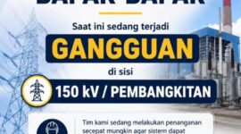 PLN menyampaikan pemberitahuan gangguan pada sistem 150 kV pembangkitan yang menyebabkan pemadaman listrik di sejumlah wilayah Sumatera.