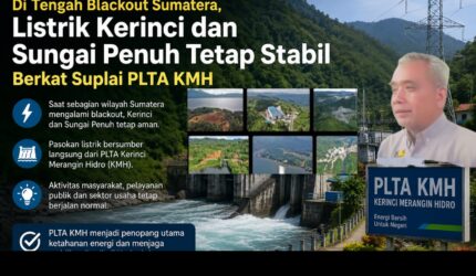 PLTA Kerinci Merangin Hidro menjaga listrik Kerinci dan Sungai Penuh tetap stabil saat blackout Sumatera