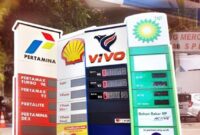 Deretan papan harga BBM dari berbagai SPBU di Indonesia seperti Pertamina, Shell, Vivo, dan BP-AKR usai pembaruan harga BBM terbaru per 25 Mei 2026.